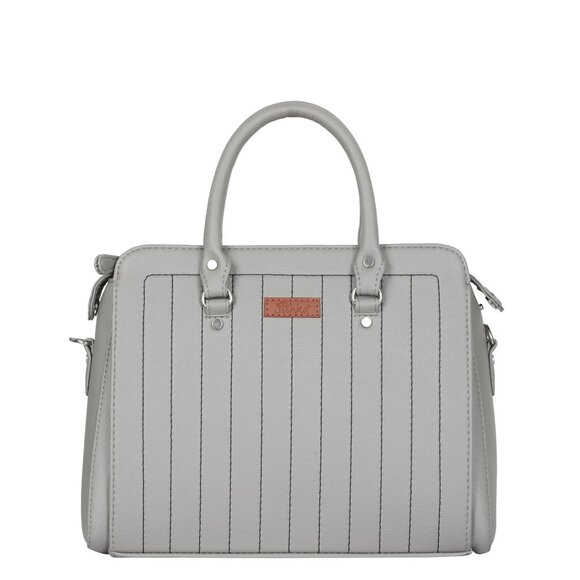 Women’s Vegan Leather Grey Top-Handle Handbag | Crossbody Sling Bag, Purse - Picture 1 of 12